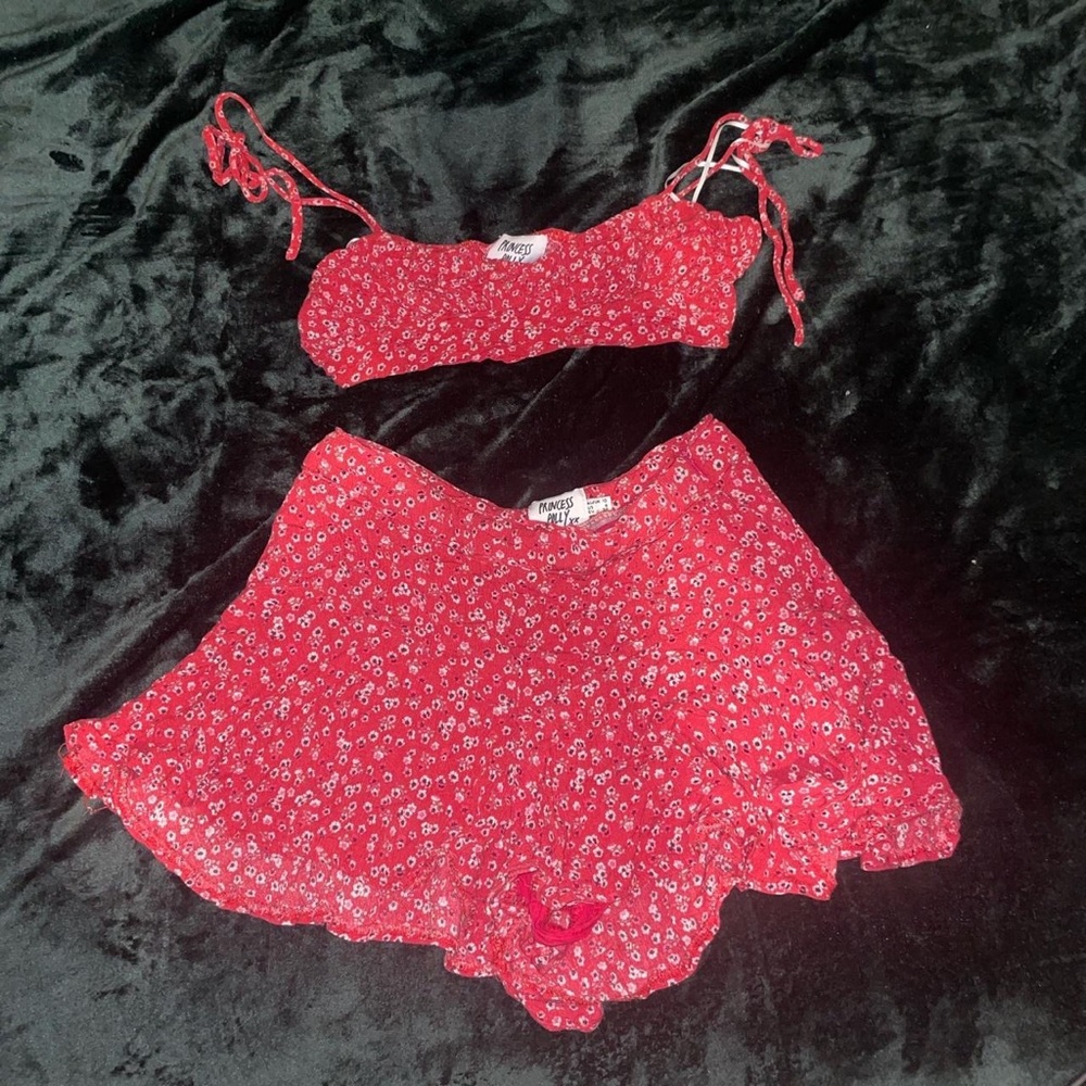 Princess Polly Red Floral Set